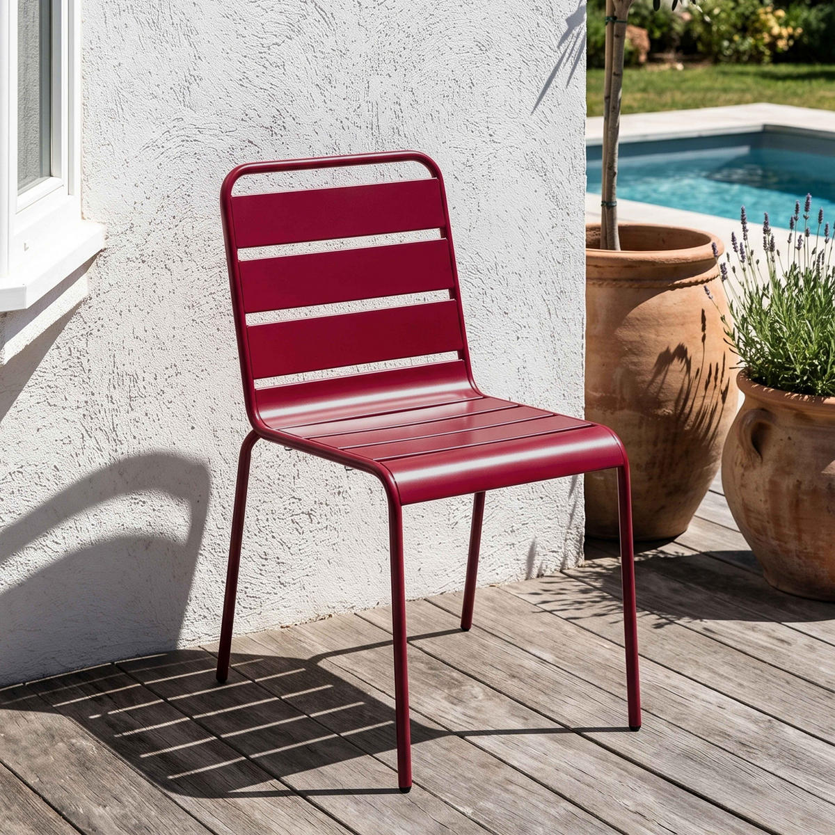 GARTENSTUHL, Lila - Lila, Metall (42/83/53cm) - Oviala