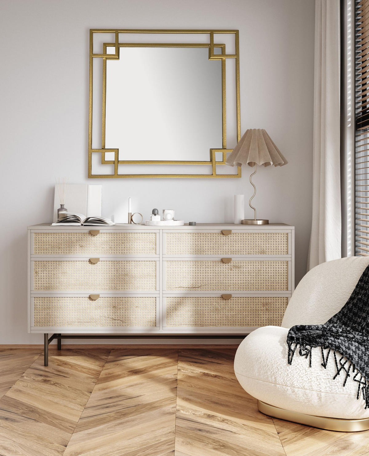 WANDSPIEGEL mit Rahmen Quadratisch Metall Eisen, Gold 80x3x80 cm - Goldfarben, Glas (80/80/3cm) - KADIMA DESIGN