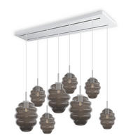 HÄNGELEUCHTE Echos 8-flammig Rauch Ø 18/25cm - Anthrazit/Weiß, Glas (18/18/20cm) - s.luce