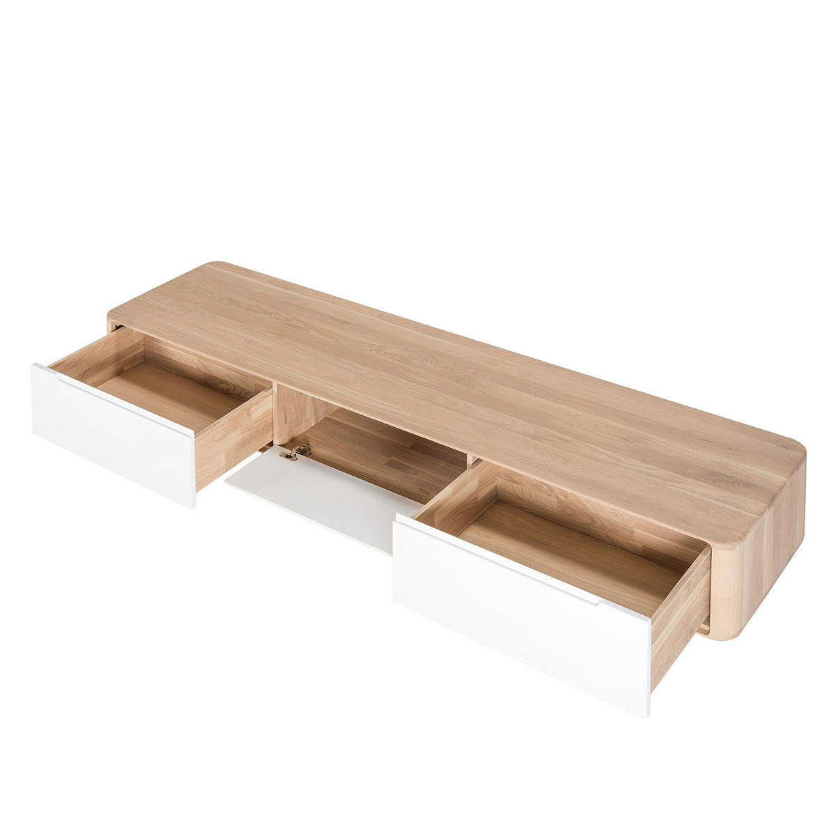TV-LOWBOARD - Wildeiche teilmassiv - Wildeiche, Holzwerkstoff (225/45/42cm) - home24