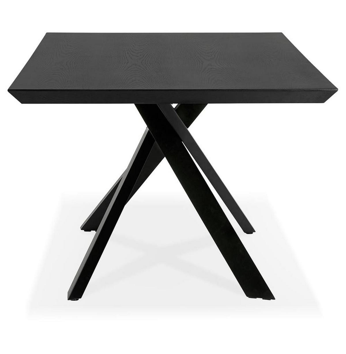 ESSTISCH Massivholz Metall X-Gestell Verschiedene Varianten NERIXO, Schwarz 200x100x75,5 cm - Schwarz, Holz/Metall (100/200/76cm) - KADIMA DESIGN