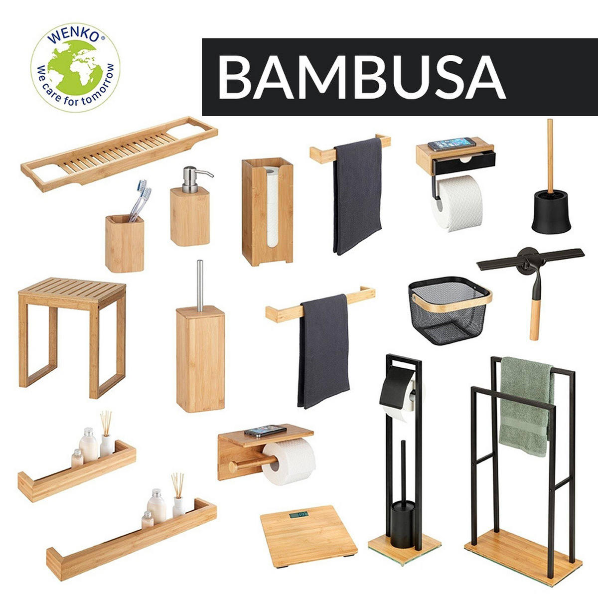TOILETTENPAPIERHALTER Bambus Bambusa 33/13/11 cm - Braun, Naturmaterialen (13/11/33cm) - Wenko