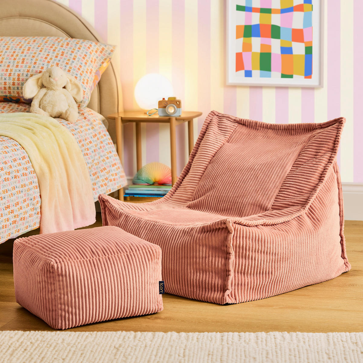 KINDERSITZSACK mit Hocker Alto - Pink, Textil (67/60/67cm) - icon