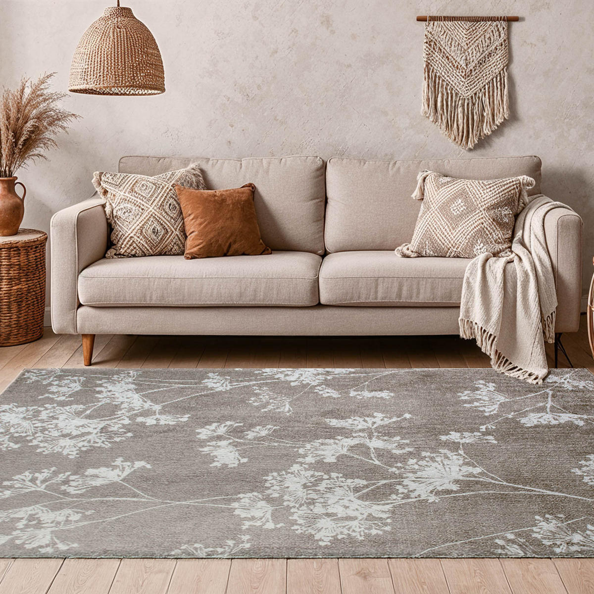 TEPPICH Parchment Lola&Moi 170/240 cm - Silberfarben, Kunststoff/Textil (170/240cm) - Lola&Moi