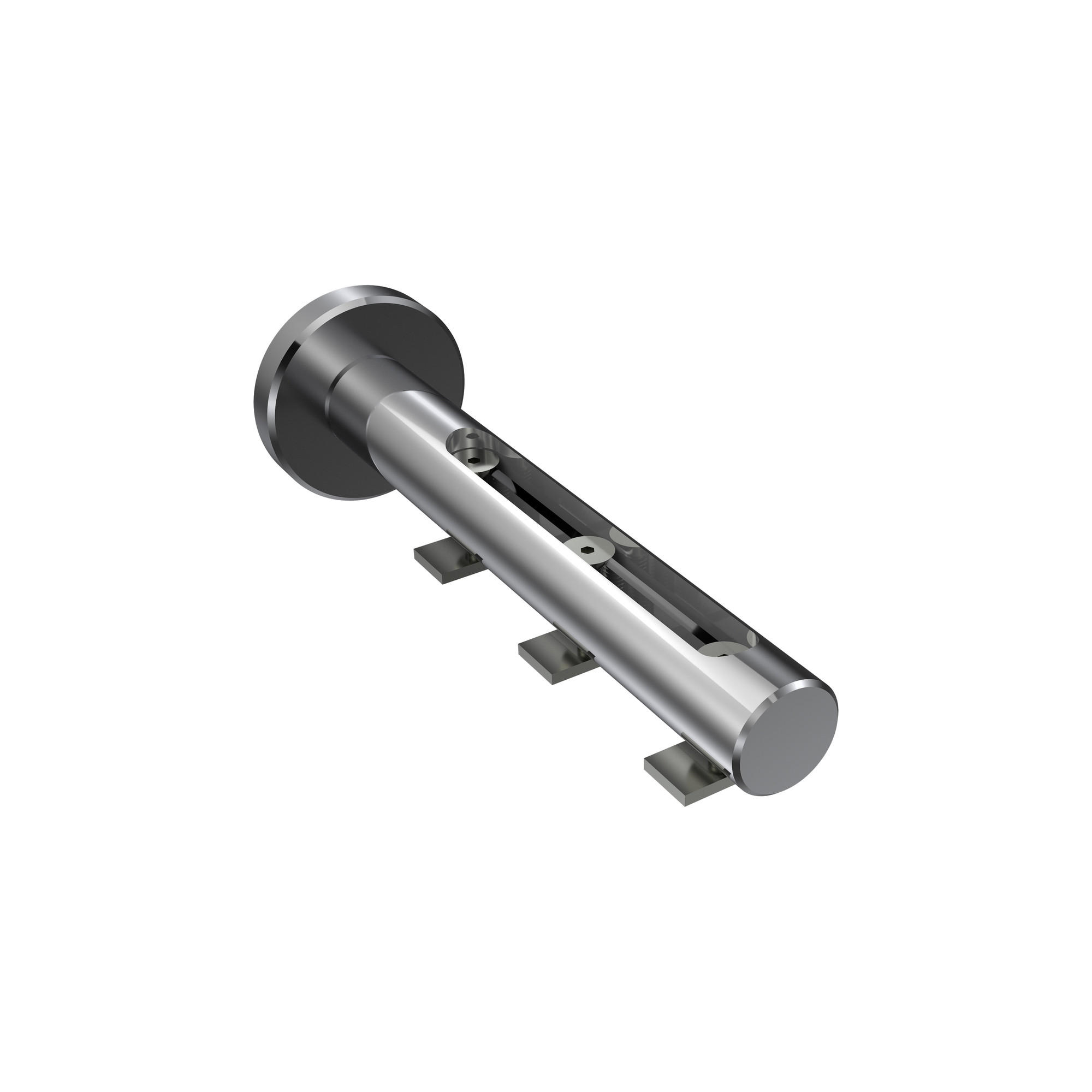 TRÄGER FÜR INNENLAUFSTANGEN 20 mm Ø, Siteno Langloch 1 bis 3-läufig, Chrom - Chromfarben, Metall (13/4/4cm) - INTERDECO