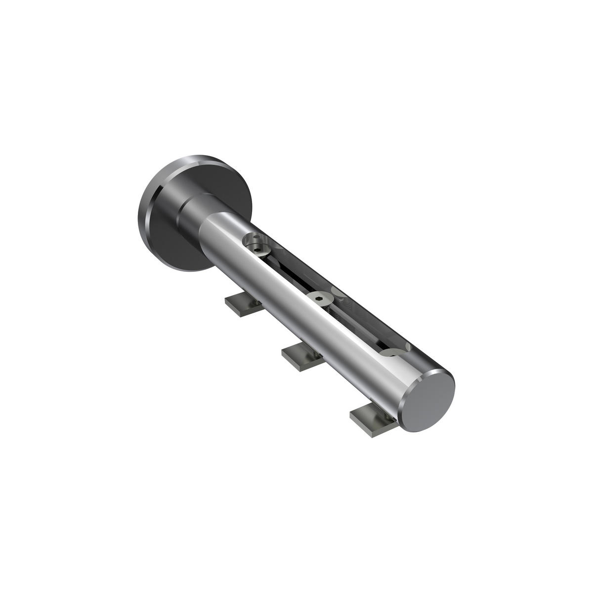 TRÄGER FÜR INNENLAUFSTANGEN 20 mm Ø, Siteno Langloch 1 bis 3-läufig, Chrom - Chromfarben, Metall (13/4/4cm) - INTERDECO