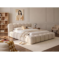 POLSTERBETT Mira Hellbeige 180/200 cm Boucle mit Bettkasten - Beige, Textil/Metall (180/200cm) - wonello