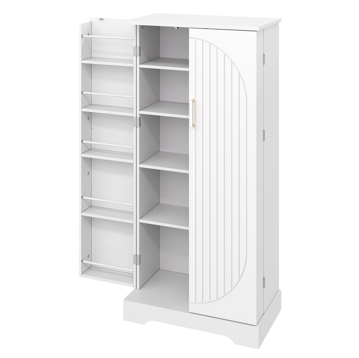 BUFFET 60/35/128 cm aus MDF mit LED-Sensorleuchte Weiß - Weiß, Holzwerkstoff (60/128/35cm) - Modenvie