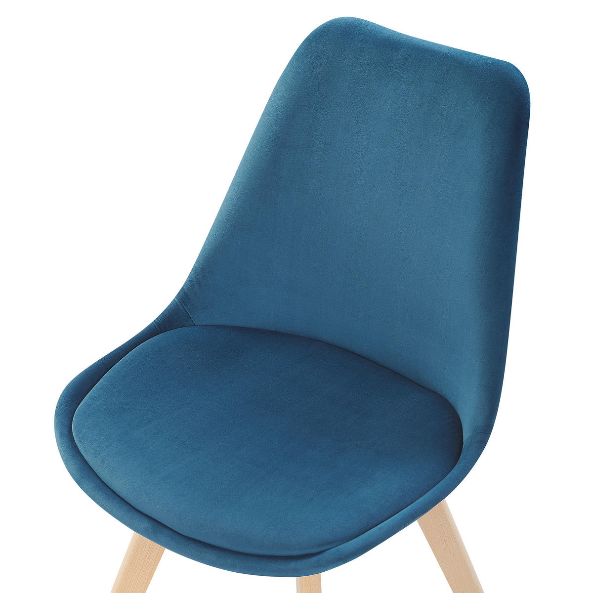 ESSZIMMERSTUHL 2er-Set Samtstoff Blau Dakota - Blau, Holz/Textil (47/82/57cm) - Beliani