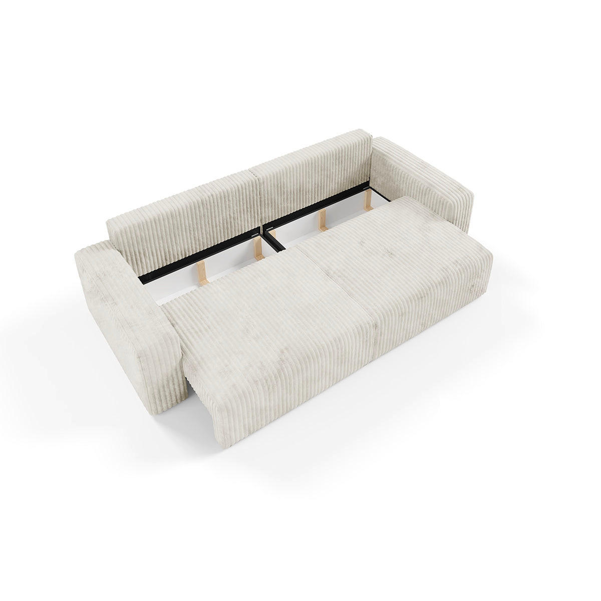 SOFA Angela 3 Sitzplätze Gebrochenes Weiß - Weiß, Holz (252/86/105cm) - Petits-meubles