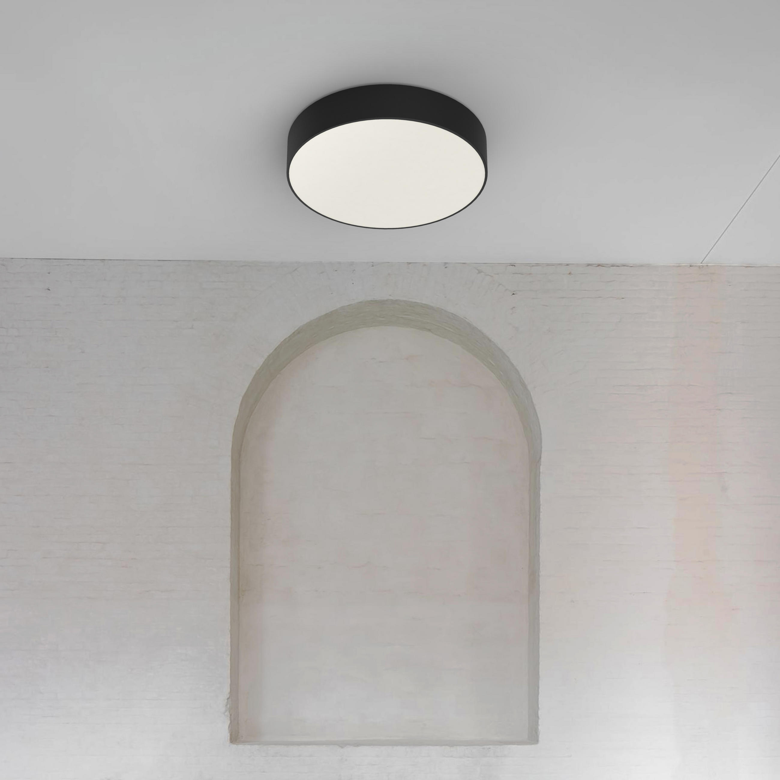 LED-DECKENLEUCHTE - Schwarz, Metall (50/50/8cm) - Lumicom