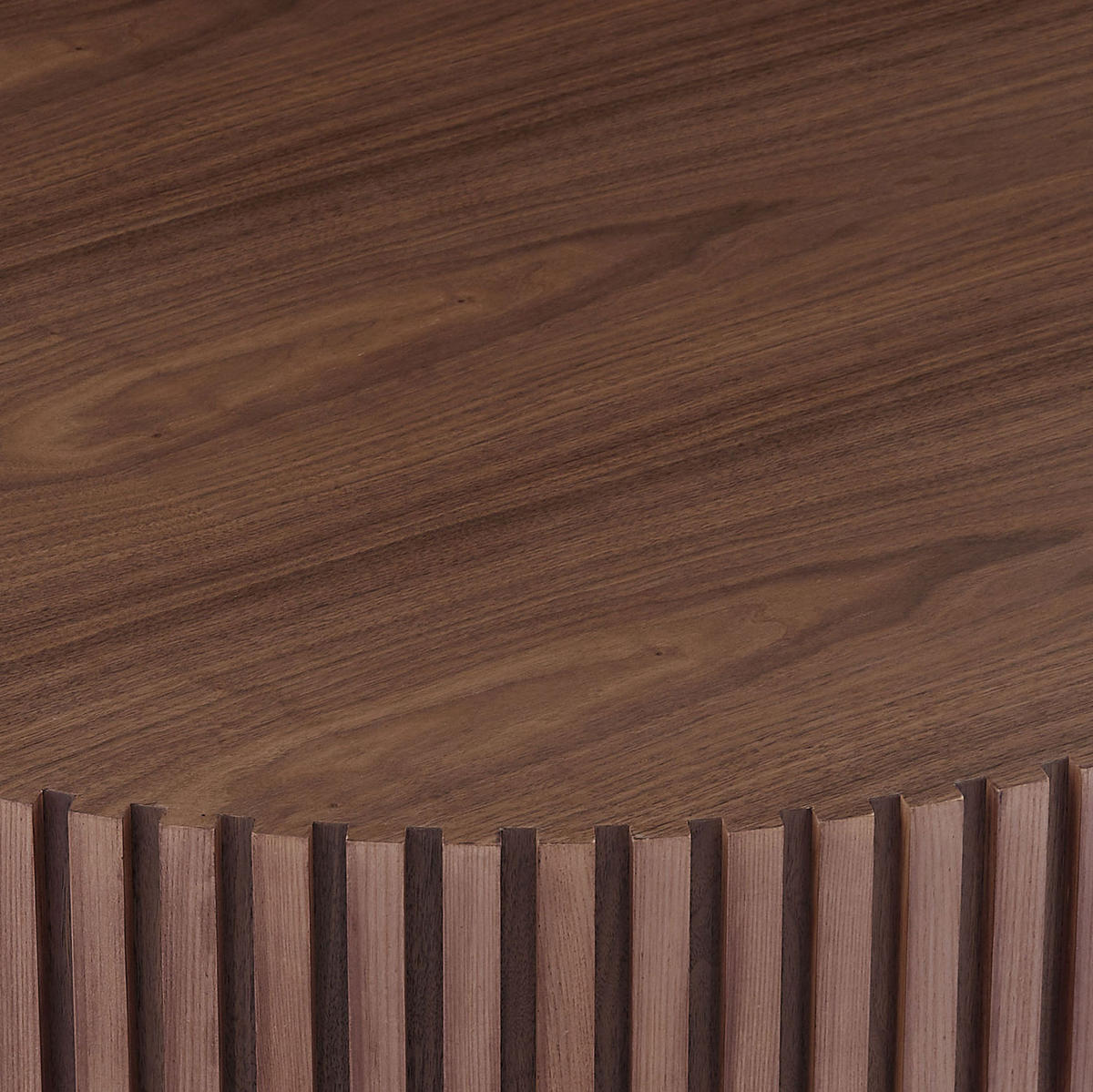 COUCHTISCH 87 cm in Walnuss mit Massivholzrahmen und Rillendetail - Walnussfarben, Holzwerkstoff (80/80/35cm) - BEAOK