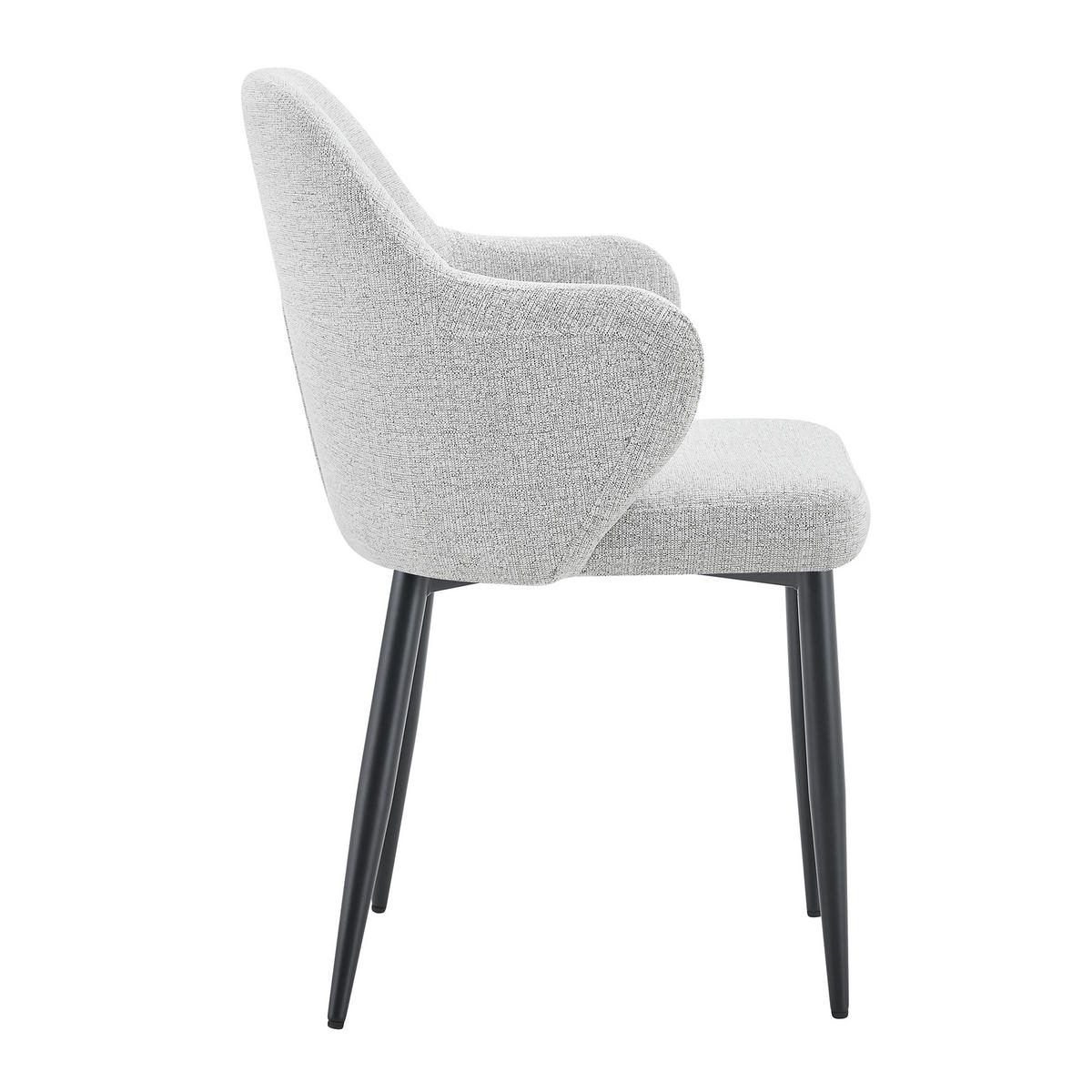 JÍDELNÍ ŽIDLE sada 2 ks černé a světle šedé z látky a kovu - světle šedá, textil (53/83/56.5cm) - Urban Meuble