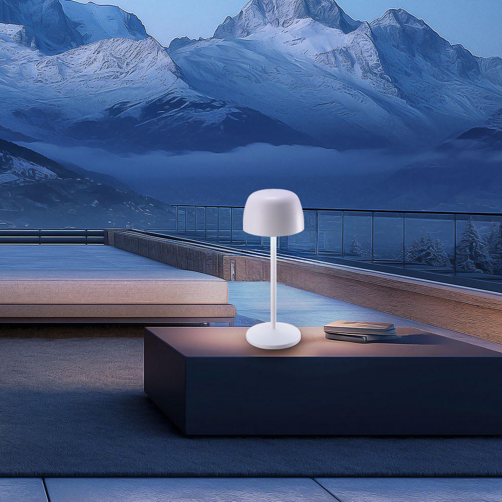 LED TISCHLEUCHTE Aluminium Weiß - Weiß, Metall (10/10/27cm)