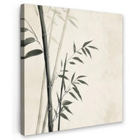 LEINWANDBILD Japandi - Bambus - Beige 90x90 cm - Eukalyptusholzfarben, Textil (90/90cm) - MuchoWow