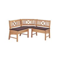 ECKBANK Deborah 224 x 224 x 87 Massivholz Buche lackiert/Dunkelbraun - Buchefarben/Braun, Holz (224/224cm) - 58aufmkessel