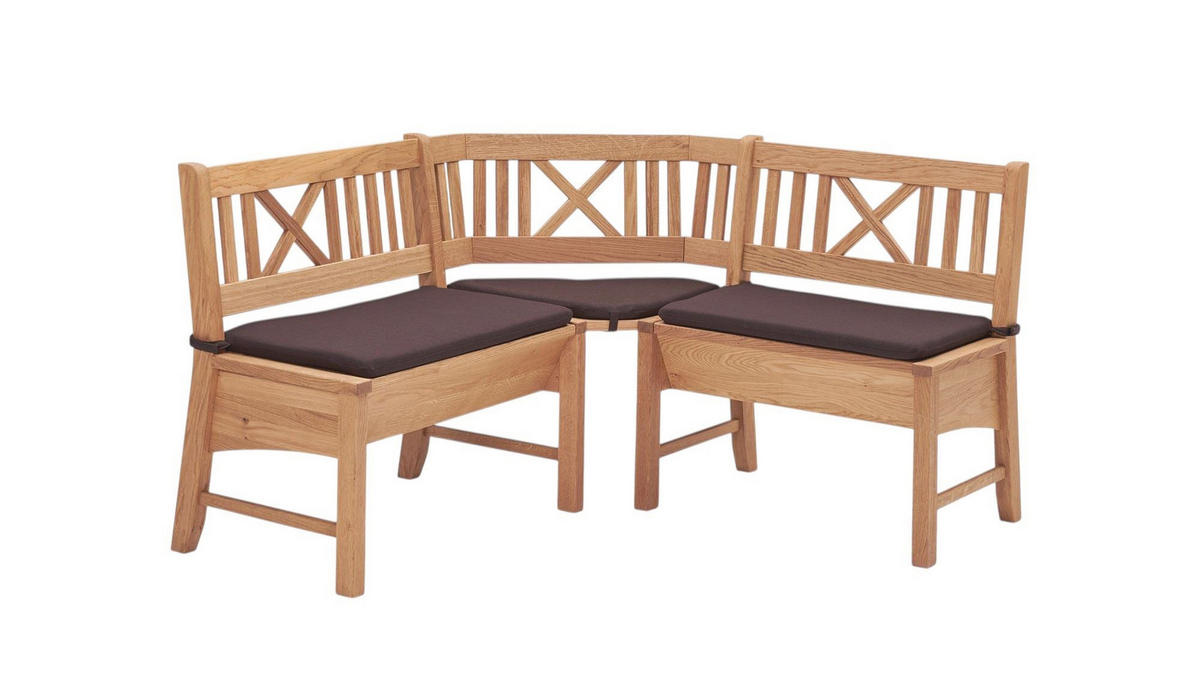 ECKBANK Deborah 224 x 224 x 87 Massivholz Buche lackiert/Dunkelbraun - Buchefarben/Braun, Holz (224/224cm) - 58aufmkessel