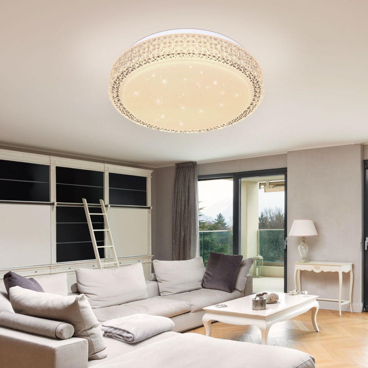 LED DECKENLEUCHTE Metall Kristallklar - Klar, Metall (30/30/8cm) - Globo Lighting