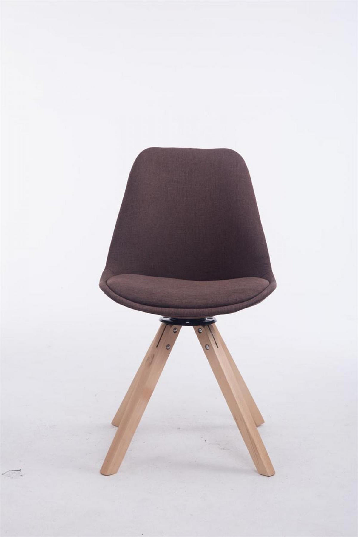 DREHSTUHL Stoff braun - Eukalyptusholzfarben/Braun, Holz/Textil (48/84/56cm) - CLP
