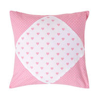 PATCHWORK-KISSENHÜLLE Herzen 60/60 cm - Rosa, Textil (60/60cm) - Homescapes