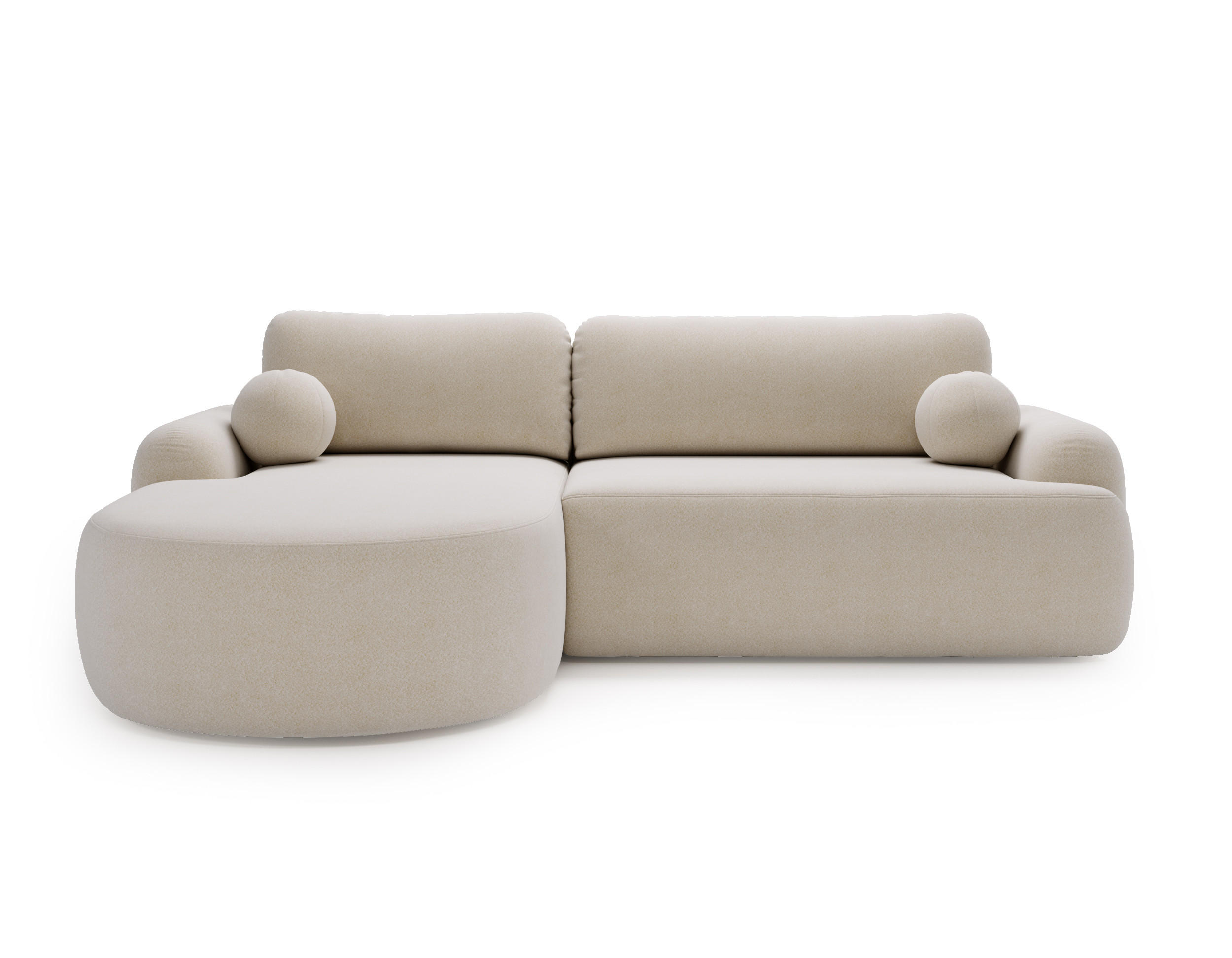 ECKSOFA DION BEIGE L - Links - Beige, Textil (261/177cm) - Luxkor24