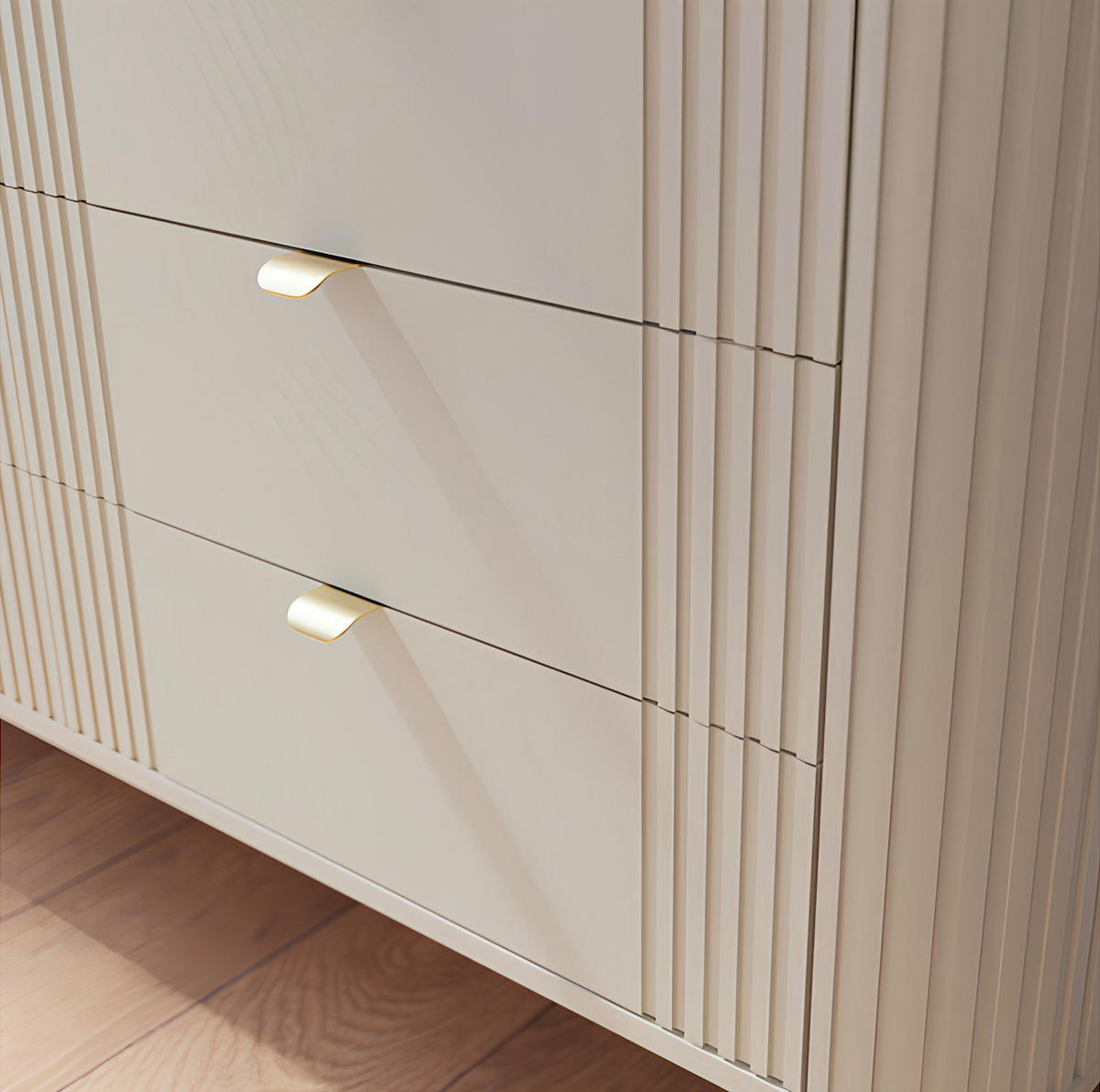 KOMMODE mit 4 Schubladen, Kaschmir, 78,4 x 40 x 98,4 cm - Kaschmir, Holzwerkstoff (78.4/98.4/40cm) - 3XE LIVING