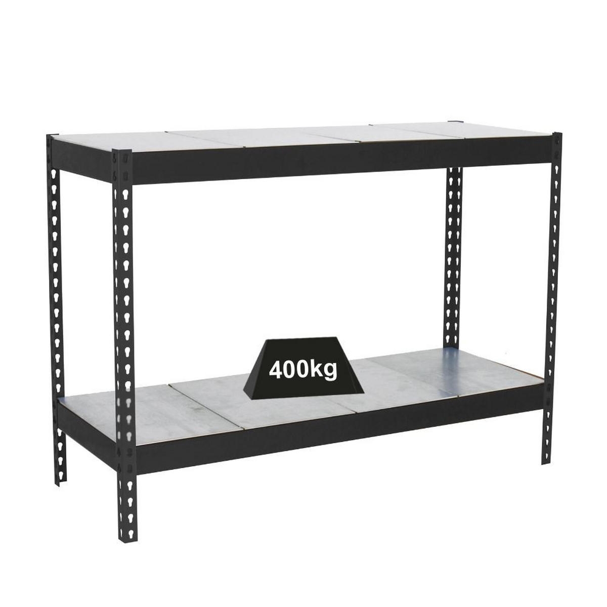 SCHWERLASTREGAL MINI METAL YETI TWO | HxBxT 90x120x60cm | Fachlast 400kg | Anthrazit - Anthrazit, Metall (120/90/60cm) - PROREGAL