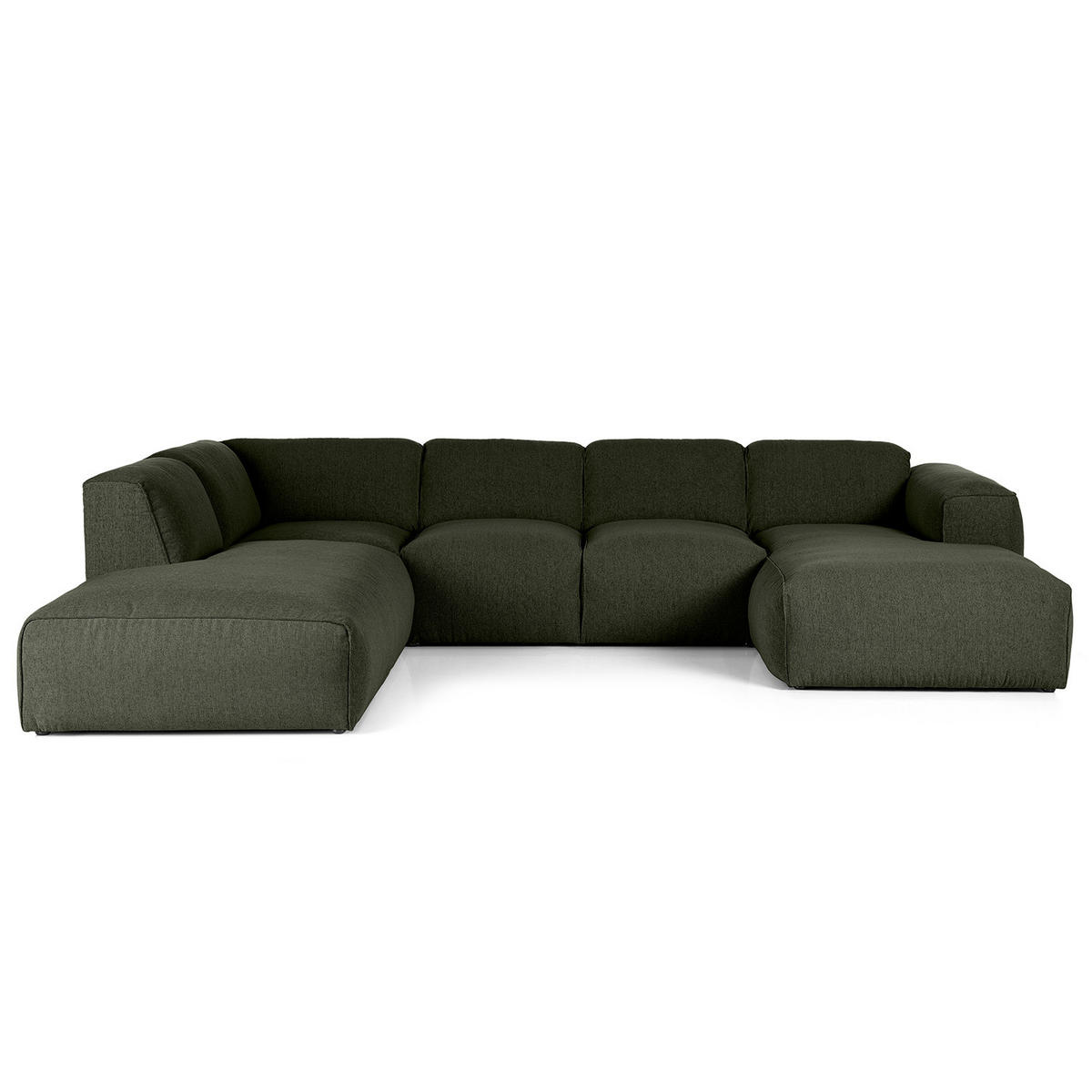 WOHNLANDSCHAFT mit Longchair - Schwarz/Grau, Kunststoff/Textil (325/71/235cm) - home24