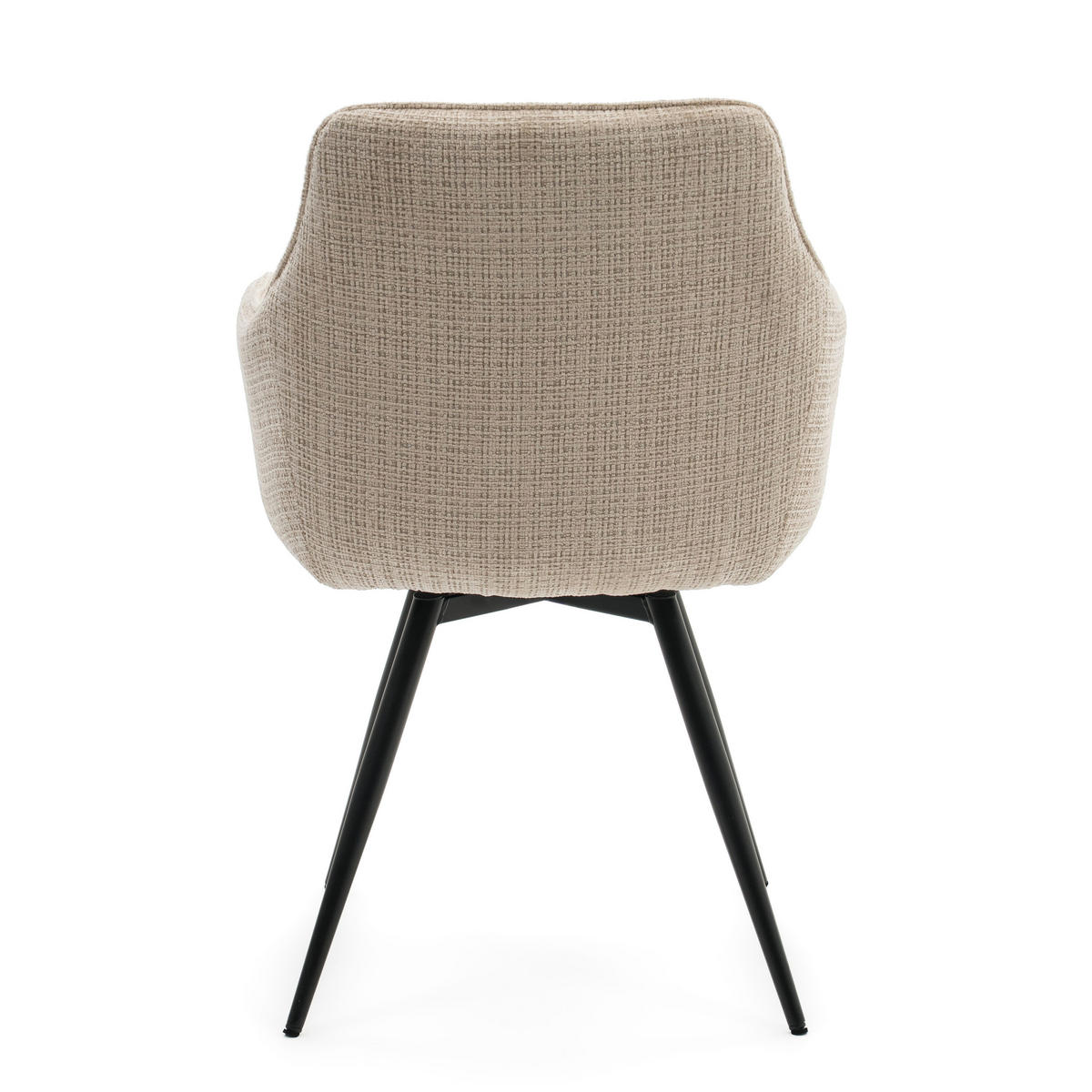 STUHL QUATTRO drehbar gepolsterter mit Steppung - hellbeige - Chenille - Ecru/Beige, Textil/Metall (58/86/60cm) - NEW HOME