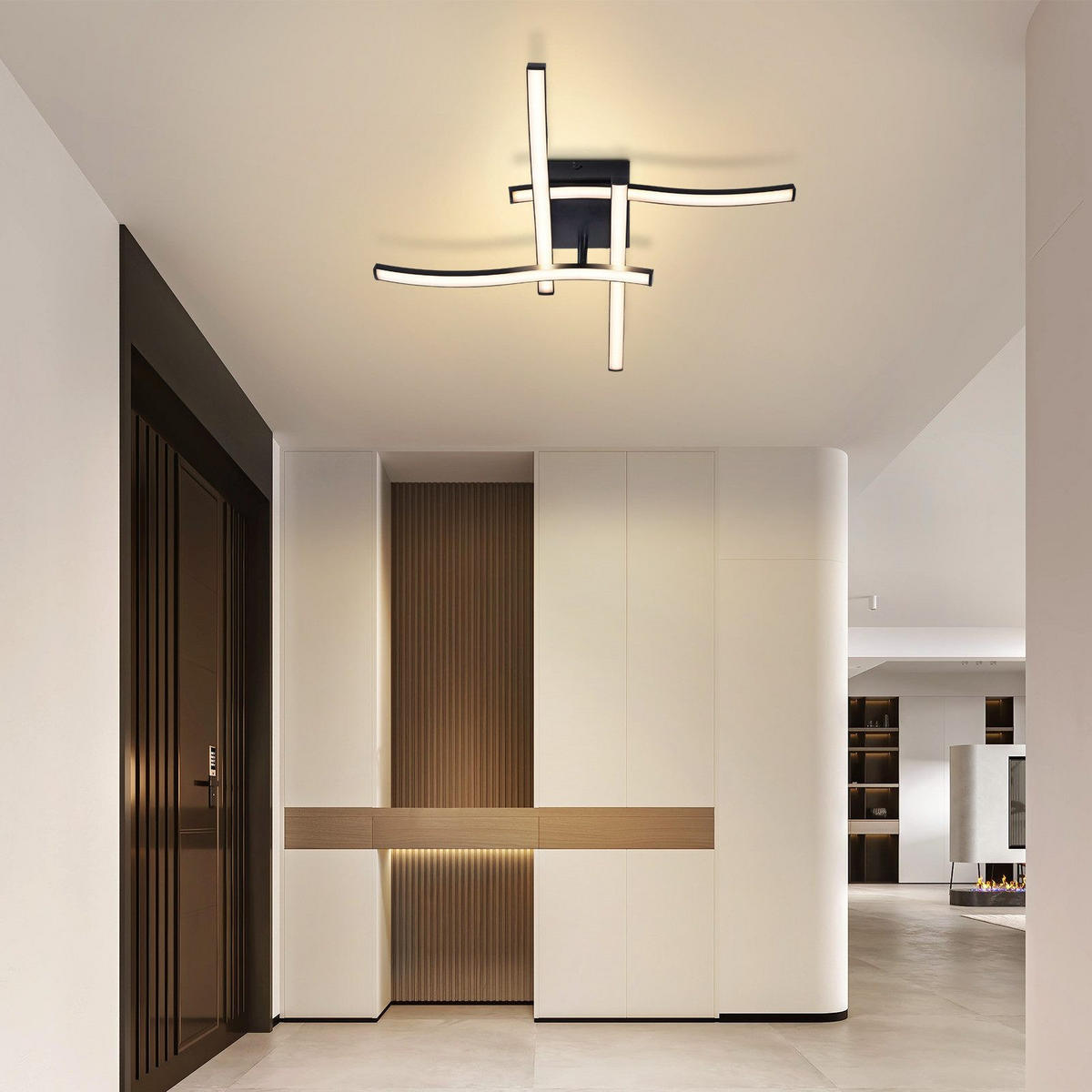 LED závěsné světlo Clark III 51/51/10 cm - černá, plast (51/51/10cm) - Nettlife