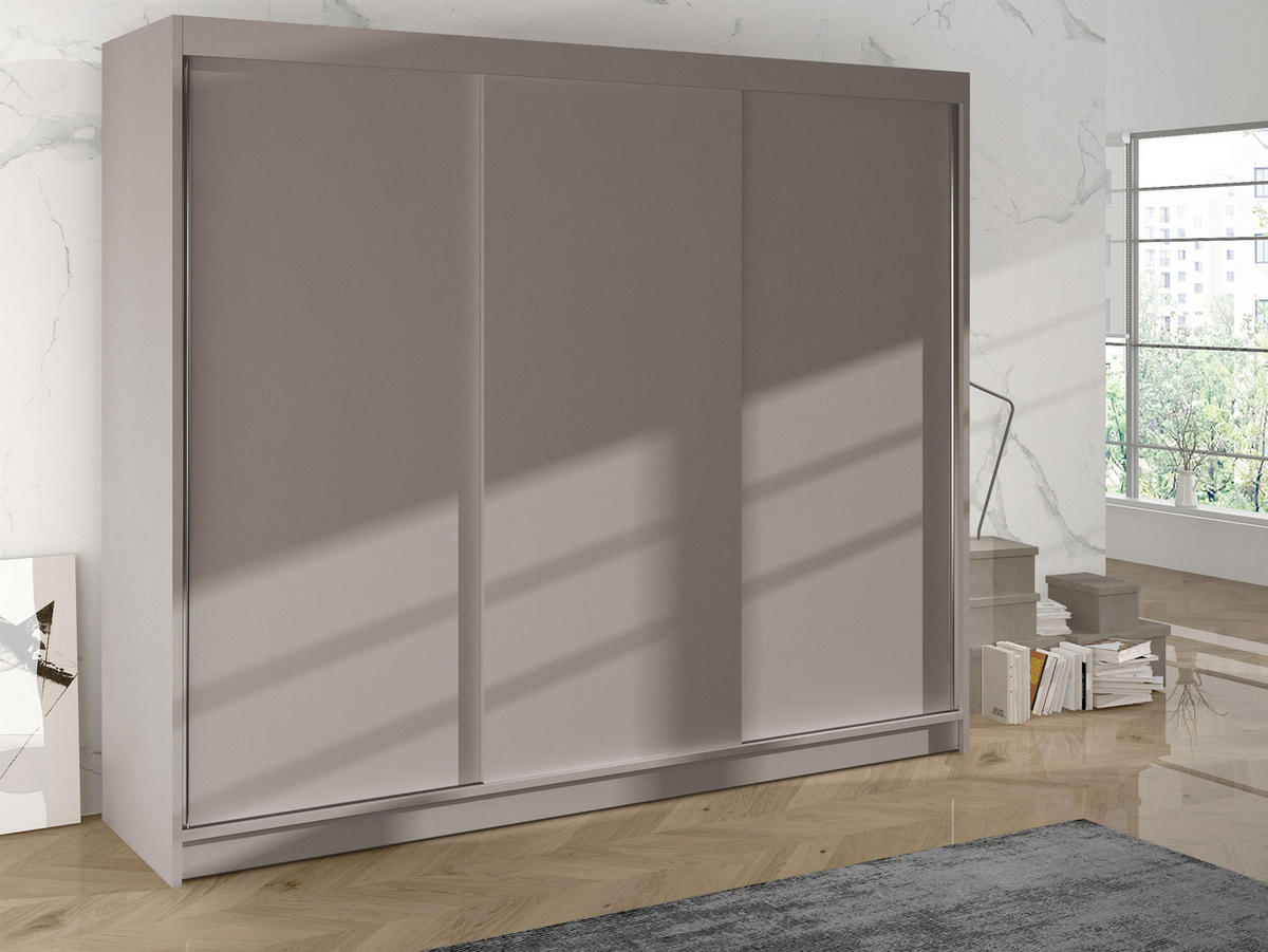 SCHWEBETÜRENSCHRANK Derby II - Kaschmir, Holzwerkstoff/Metall (200/215/58cm) - MIRJAN24