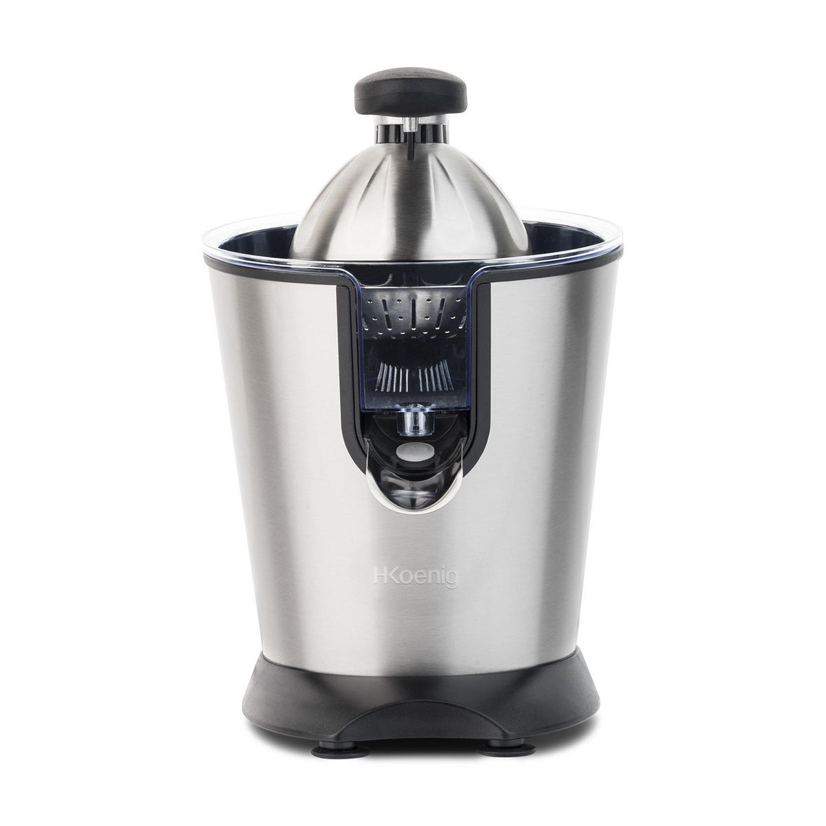 ZITRUSPRESSE AGR80 Silber, Hebel und Filter aus Edelstahl, Anti-Tropf-System, BPA-frei - Silberfarben, Metall (18.5/29/25.5cm) - HKoenig