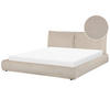POLSTERBETT mit Lattenrost 180x200 cm Beige Vinay - Taupe, Textil (180/200cm) - Beliani
