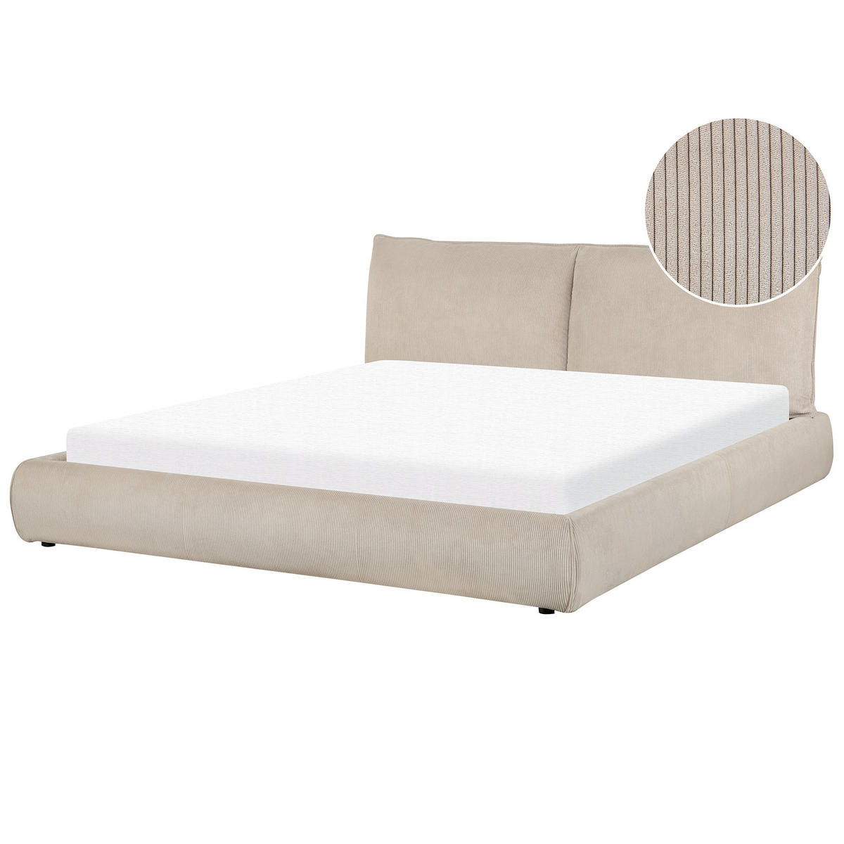 POLSTERBETT mit Lattenrost 180x200 cm Beige Vinay - Taupe, Textil (180/200cm) - Beliani