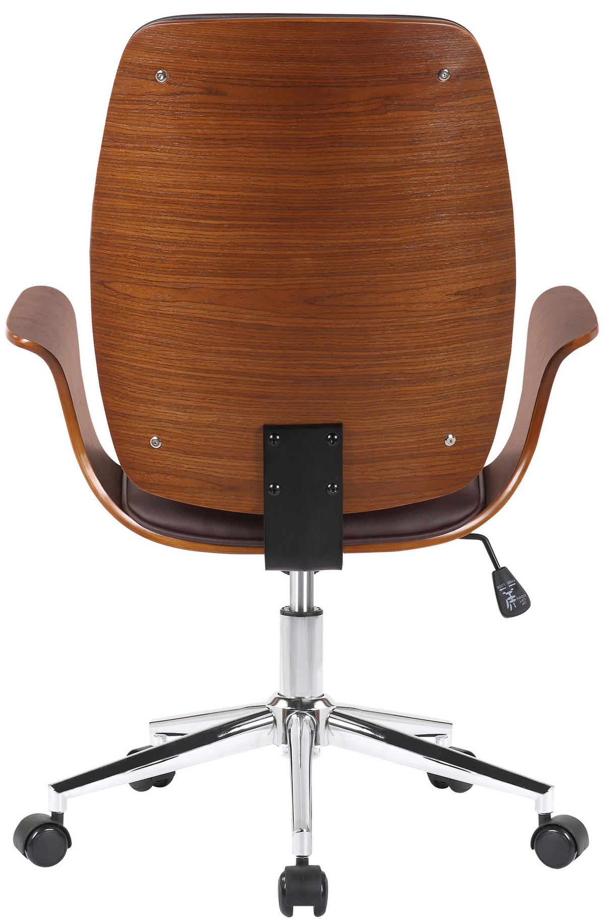 BÜROSTUHL Burton, Kunstleder Walnuss/Braun - Braun, Textil/Metall (67/101/68cm) - TPFLiving