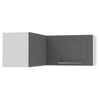 ECKHÄNGESCHRANK Kvantum W14/90/36 Graphit Matt / Weiß Matt 90 / 90 / 36cm - Graphitfarben/Weiß, Holz/Holzwerkstoff (90/36/90cm) - Feldmann-Wohnen