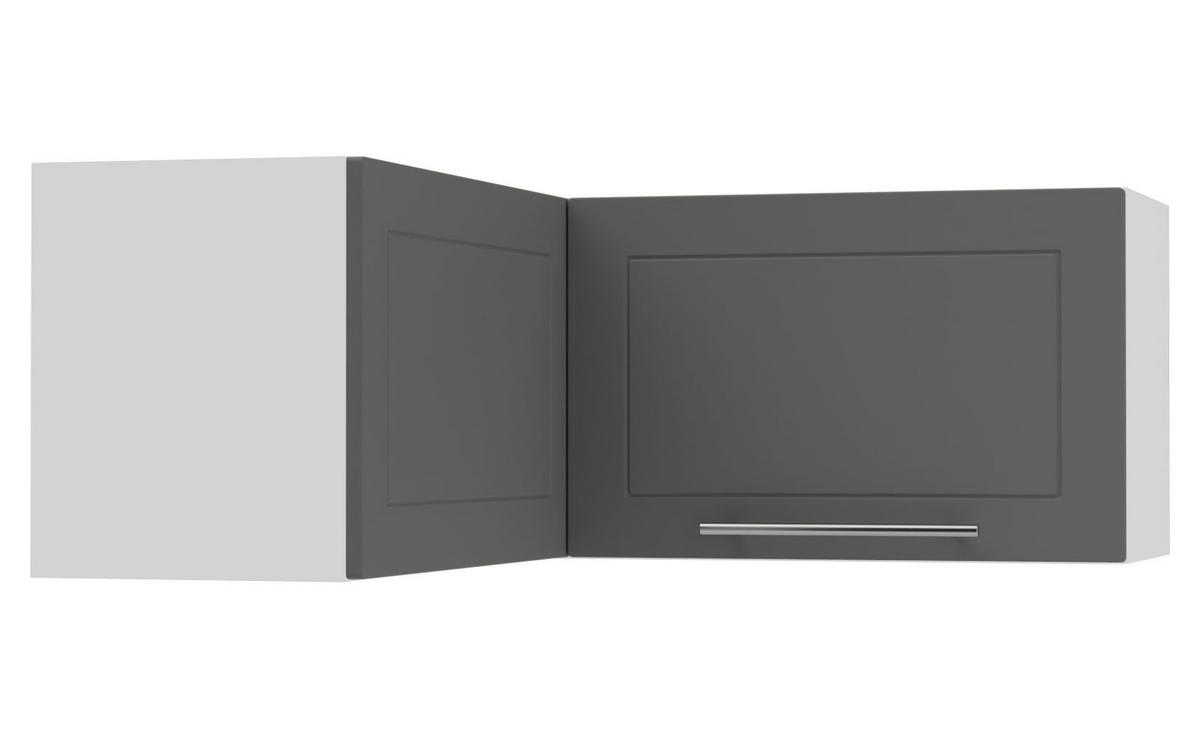 ECKHÄNGESCHRANK Kvantum W14/90/36 Graphit Matt / Weiß Matt 90 / 90 / 36cm - Graphitfarben/Weiß, Holz/Holzwerkstoff (90/36/90cm) - Feldmann-Wohnen