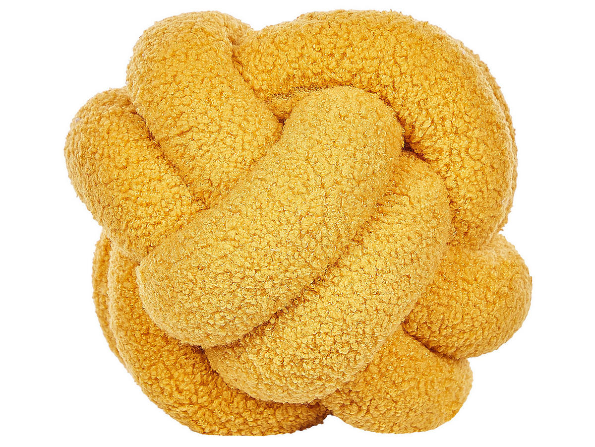 DEKOKISSEN Senfgelb 19/19 cm Malni - Dunkelgelb, Textil (19/19cm) - Beliani
