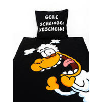 BETTWÄSCHE Ralph Ruthe Thorsten Dörnbach Geile Scheisse: Kuscheln! Schwarz 135 x 200 cm + 80 x 80 cm - Schwarz, Textil (135/200cm) - United Labels