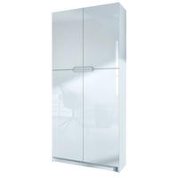 BÜROSCHRANK Logan Fronten in Weiß Hochglanz - Weiß Hochglanz, Holzwerkstoff (82/185/37cm) - Vladon