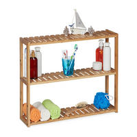 WANDREGAL - Hellbraun, Holz (60/50/15cm) - Relaxdays