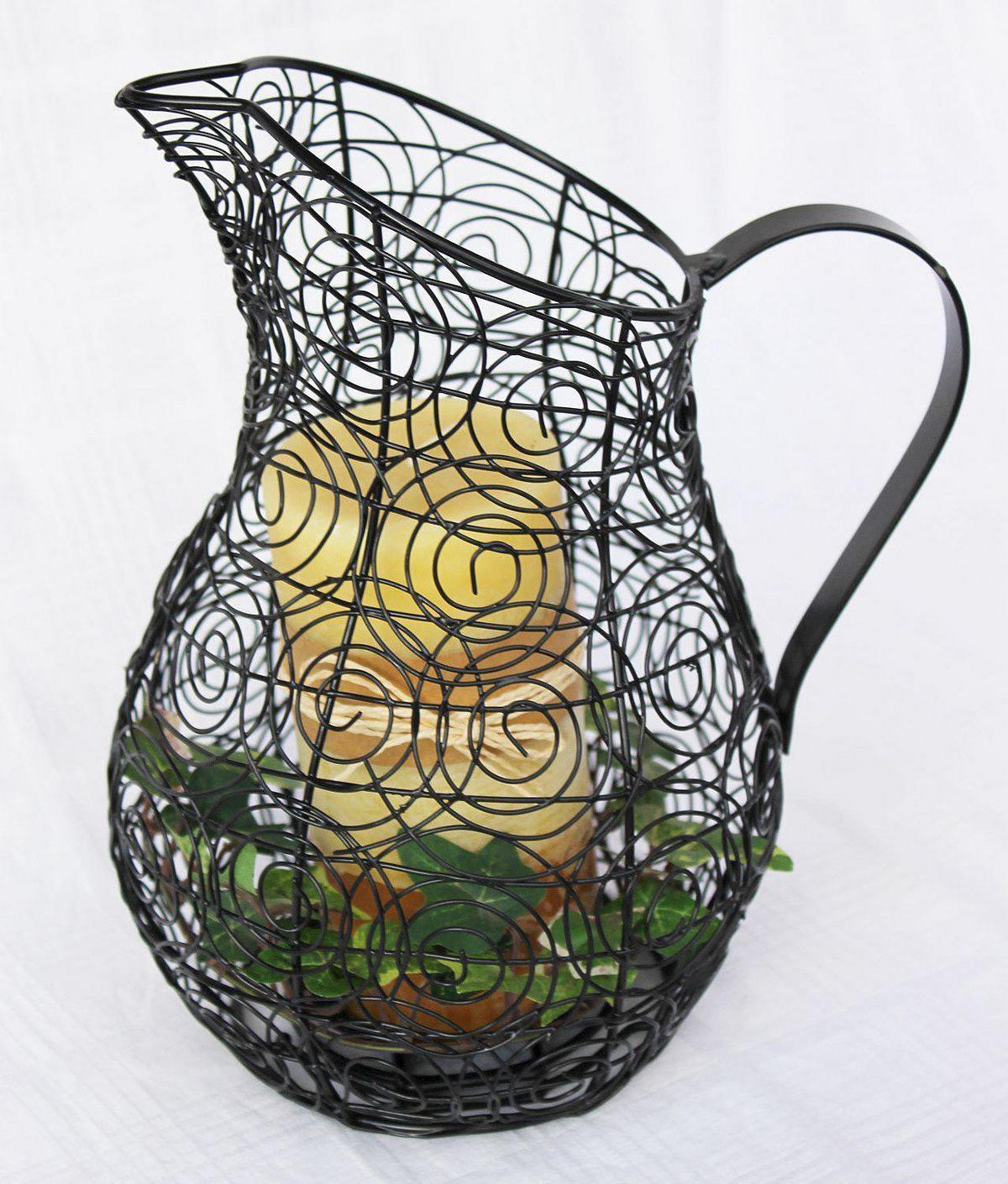 KERZENSTÄNDER Kanne 26cm - Schwarz, Metall (18/26/18cm)