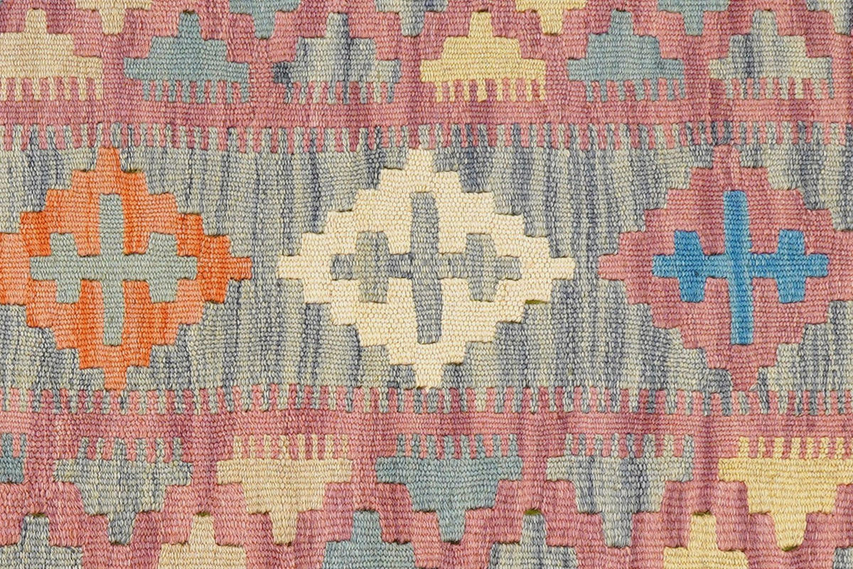 KELIM-LÄUFER handgewebt Gashgai Grau 220/63 cm Schurwolle - Grau, Textil (63/220cm) - Looma