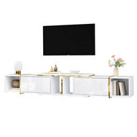 TV-LOWBOARD ausziehbar 275 x 35 x 37 cm, Spanplatte, Hochglanzfronten, Weiß - Weiß, Holzwerkstoff (275/37/35cm)