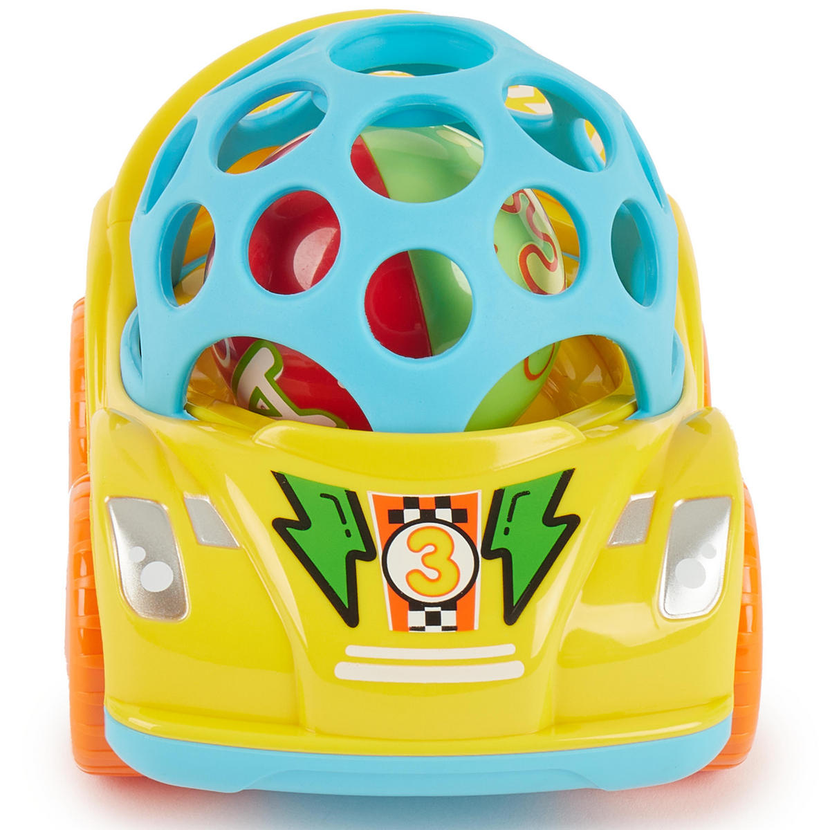 RÜCKZUG Auto mit Rassel - Gelb, Kunststoff (9/12.5cm) - Bieco Spielwaren