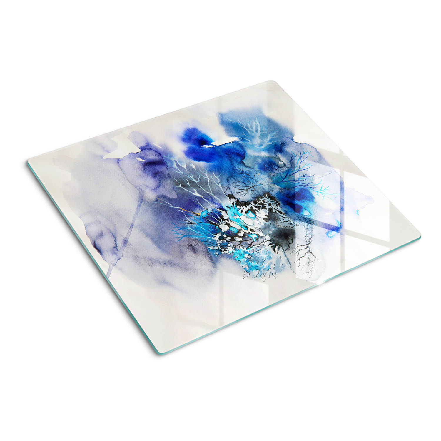 GLASPLATTE 60x52 cm Abstrakte Blumen - Schwarz, Glas (60/0.4/52cm) - TULUP