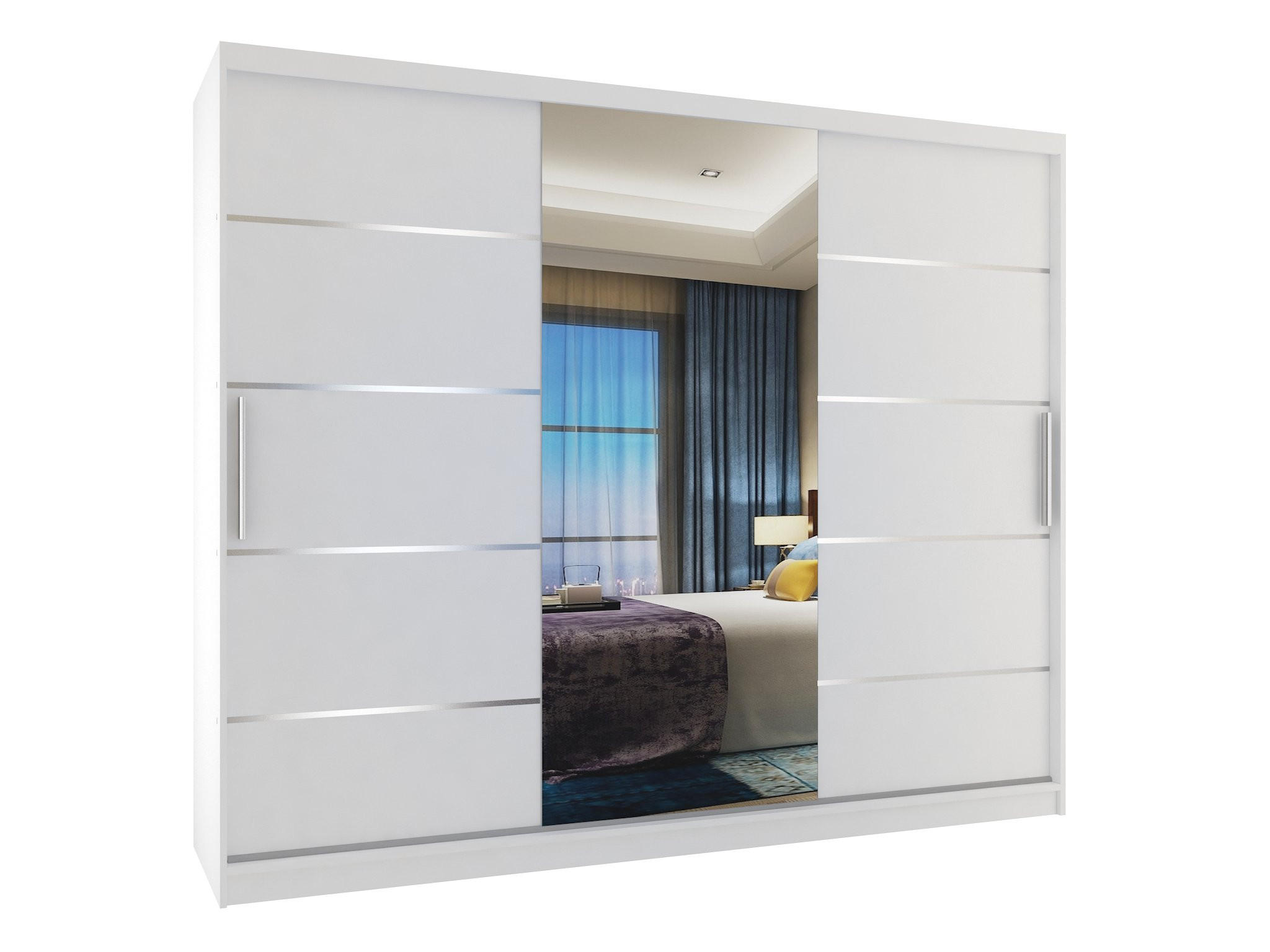 B BELINI GROUP POSUVNÁ SKŘÍŇ Verona MBP, Bílá Mat, 232 cm, se zrcadlem