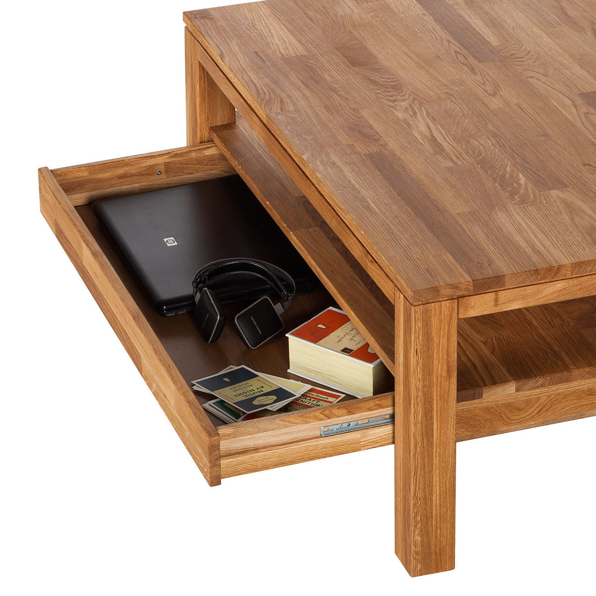 COUCHTISCH - Massivholz - Eichefarben, Holz (70/110/47cm) - home24