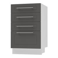 SCHUBLADENUNTERSCHRANK Kvantum D4A/40 Graphit Matt / Weiß Matt 40 / 50 / 82cm - Graphitfarben/Weiß, Holz/Holzwerkstoff (40/82/50cm) - Feldmann-Wohnen