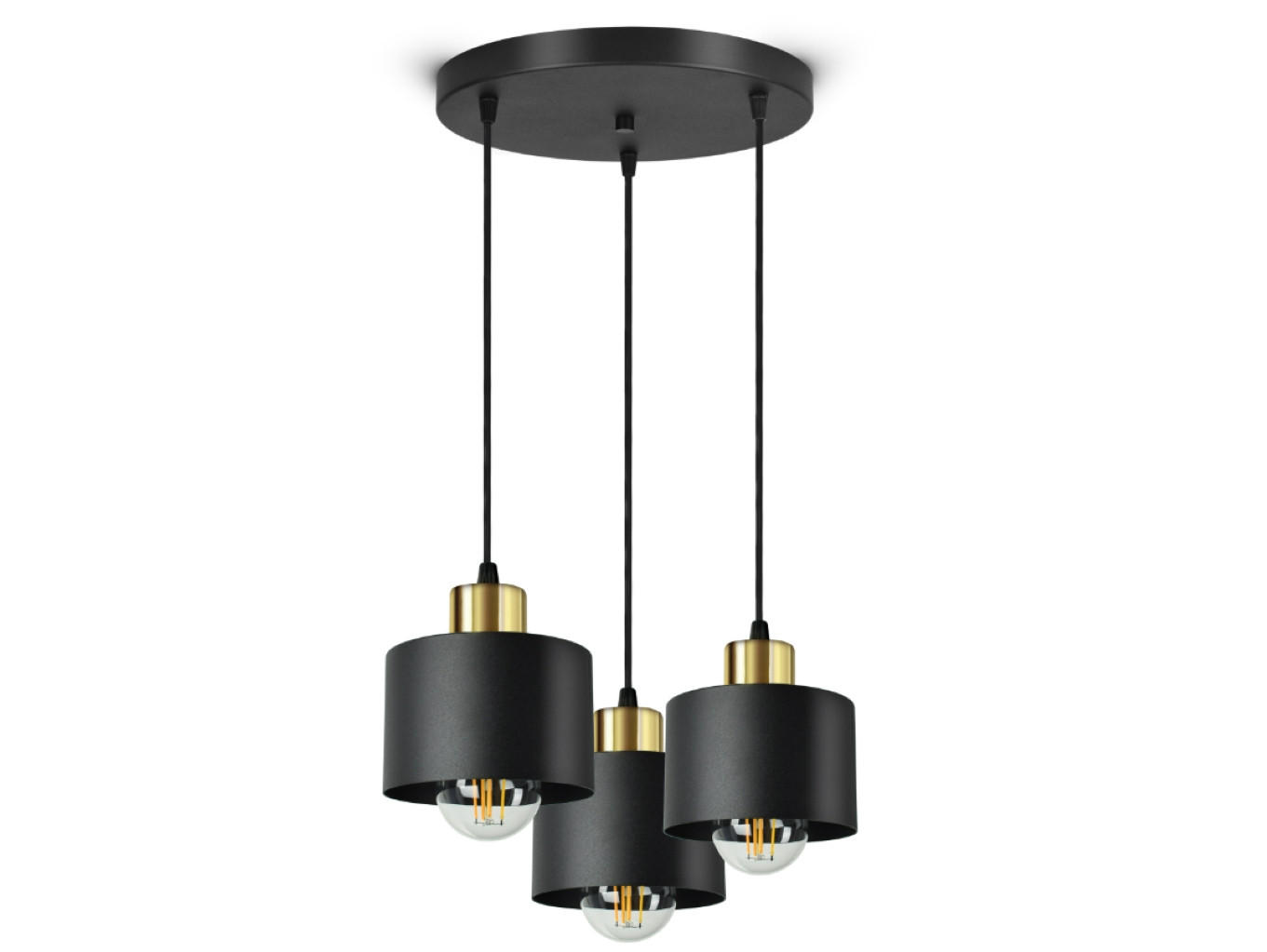 PENDELLEUCHTE BLACKSPOT - Goldfarben/Schwarz, Metall (35/35/80cm) - kiki design